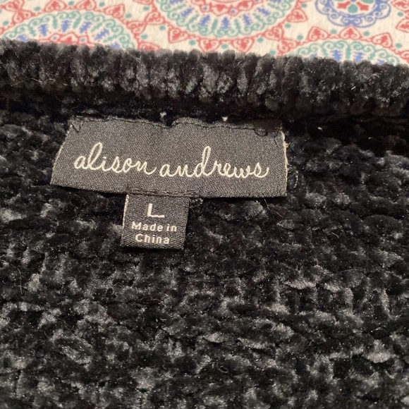 Alison Andrews Black soft Open Front Cardigan Sweater black size L - Picture 4 of 4